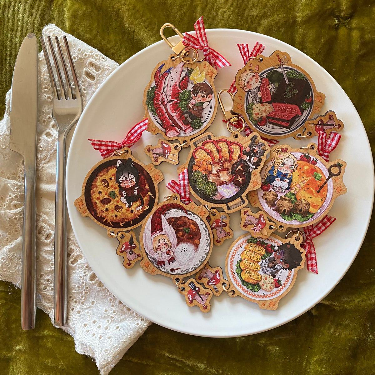 “Dinner’s Ready!” - Wooden Dungeon Meshi 2.5" Charms