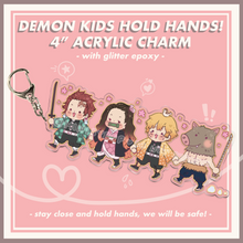 Load image into Gallery viewer, Demon Kids Hold Hands! 4" Charm
