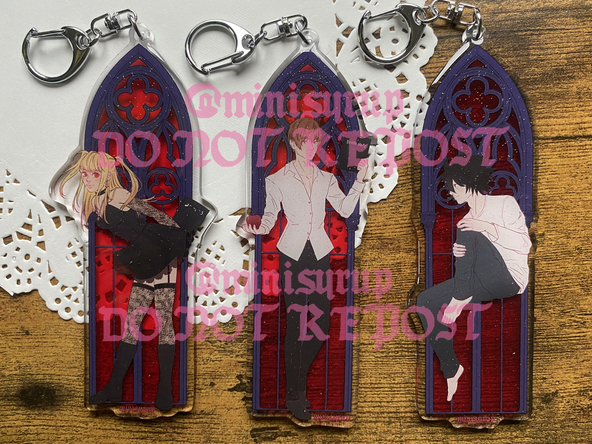 Death Note Stained Glass 4" Charms